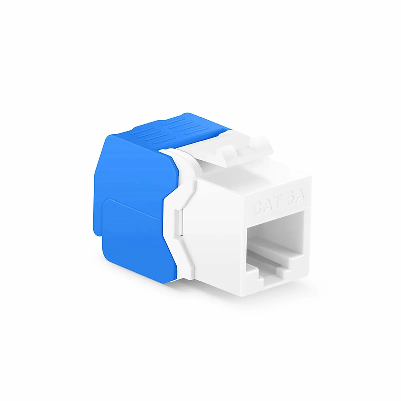 Cat6a RJ45 (8P8C) Unshielded Toolless Keystone Jack Module, White (10 pcs/Pack)