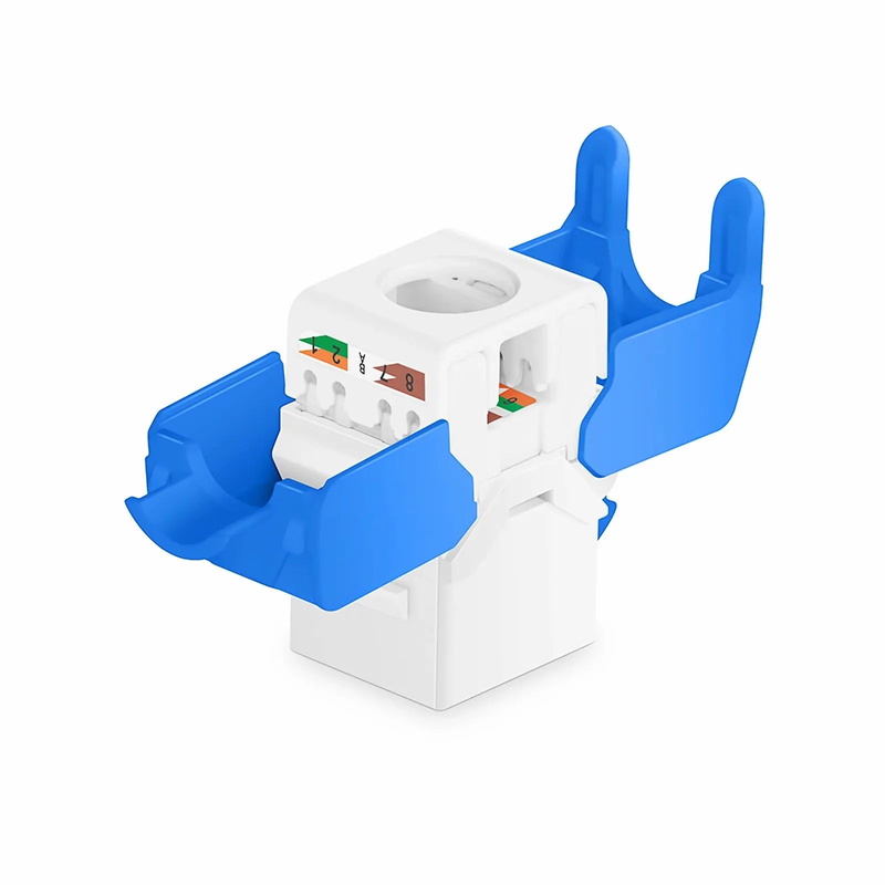 Cat6a RJ45 (8P8C) Unshielded Toolless Keystone Jack Module, White (10 pcs/Pack)