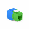 Cat6a RJ45 (8P8C) Unshielded Toolless Keystone Jack Module, Green (10 pcs/Pack)
