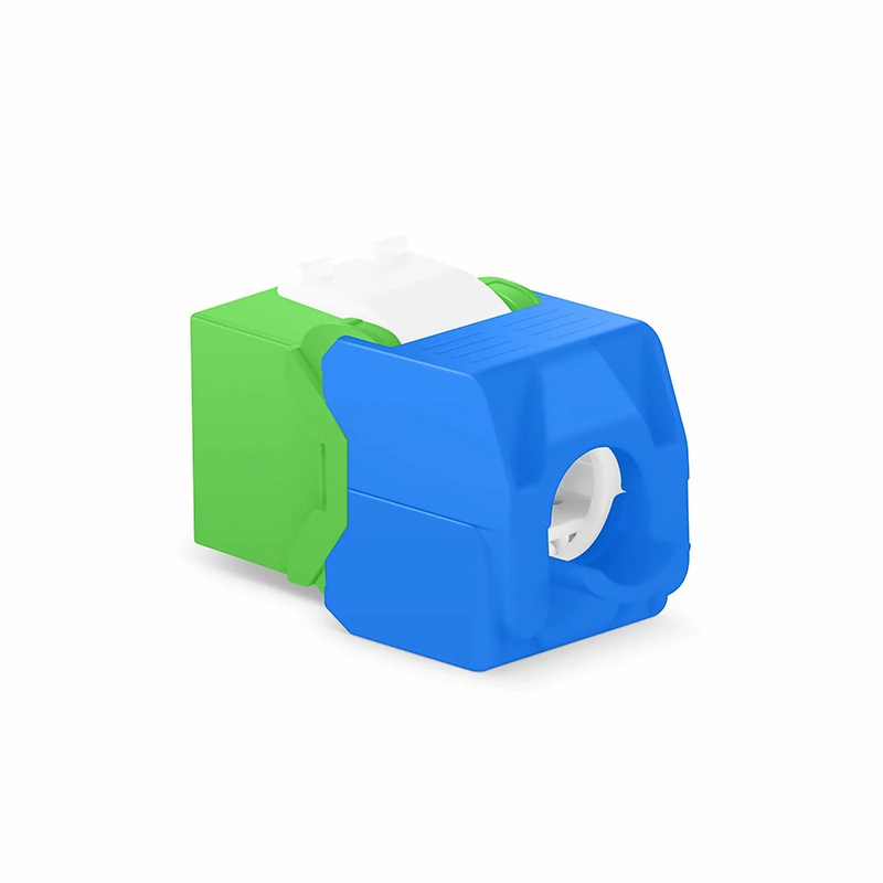 Cat6a RJ45 (8P8C) Unshielded Toolless Keystone Jack Module, Green (10 pcs/Pack)