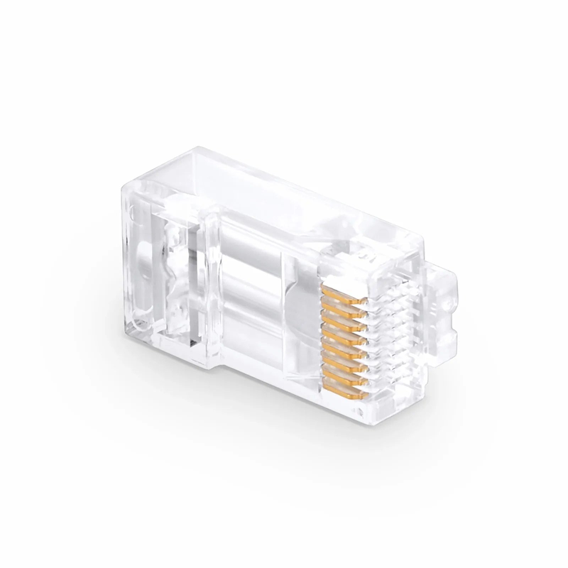 Cat6 RJ45 Pass Through Modular Plugs, Unshielded Network Connectors for 24AWG Twisted Pair Solid or Stranded Cable (50/Pack)
