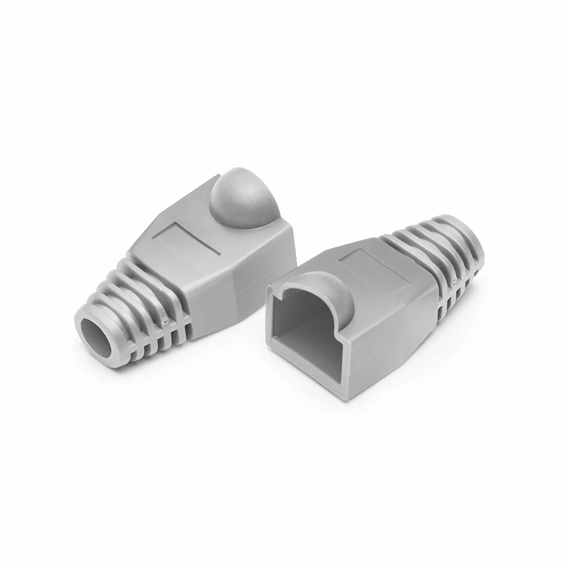 Cat6 RJ45 Strain Relief Boots, 6.0mm OD for Cat6 UTP 23~24AWG Ethernet Cables, Gray, 50PCS/Pack