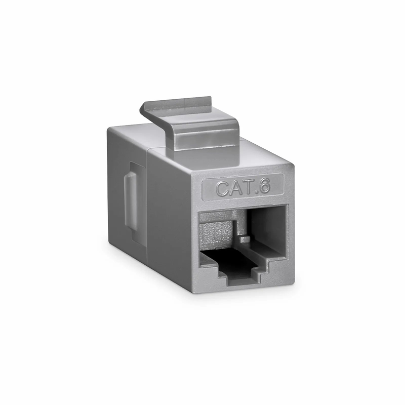 Cat6 Keystone RJ45 Coupler, Unshielded, Female to Female Insert Inline Coupler - Gray (12pcs/Pack)