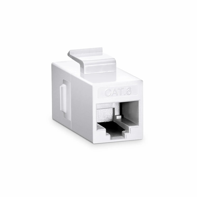Cat6 Keystone RJ45 Coupler, Unshielded, Female to Female Insert Inline Coupler - White (12pcs/Pack)