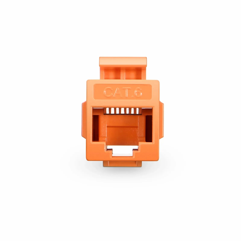 Cat6 Keystone RJ45 Coupler, Unshielded, Female to Female Insert Inline Coupler - Orange (12pcs/pack)