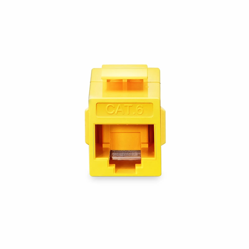 Cat6 Keystone RJ45 Coupler, Unshielded, Female to Female Insert Inline Coupler - Yellow (12pcs/Pack)