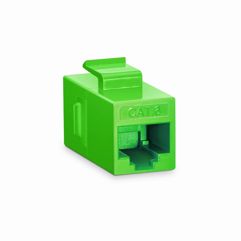 Cat6 Keystone RJ45 Coupler, Unshielded, Female to Female Insert Inline Coupler - Green (12pcs/pack)