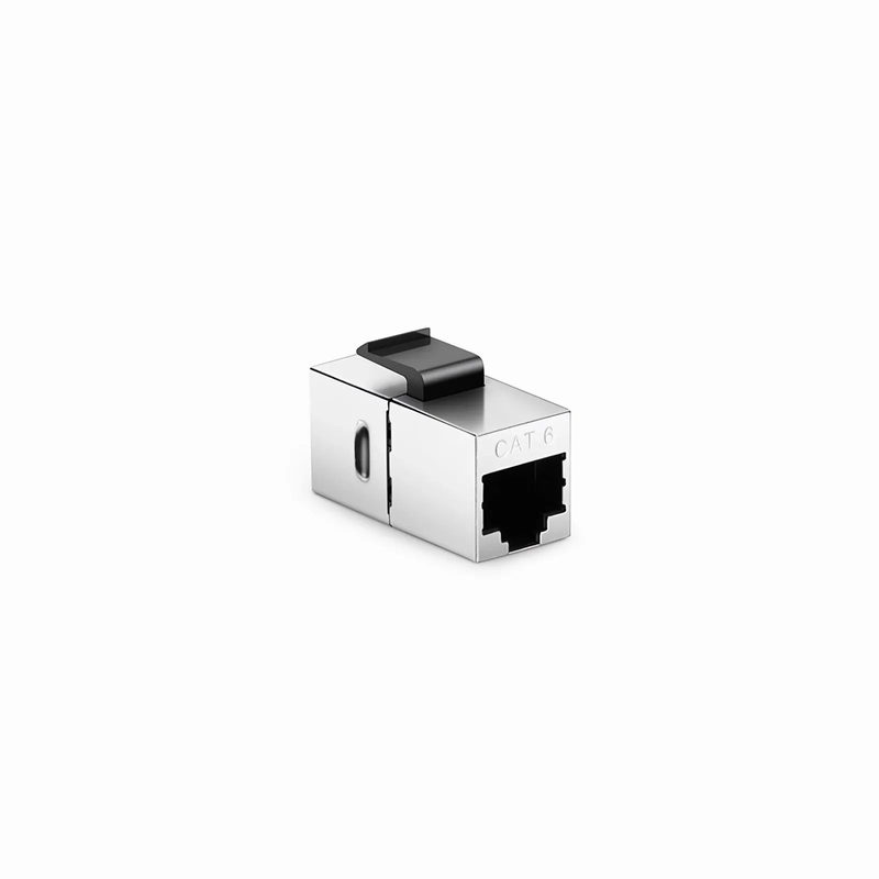 Cat6 Keystone RJ45 Coupler, Shielded, Silver, 12-Pack
