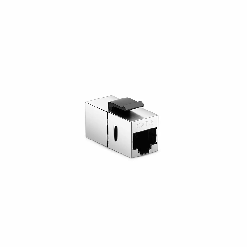 Cat6 Keystone RJ45 Coupler, Shielded, Silver, 12-Pack