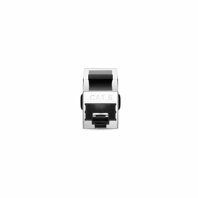 Cat6 Keystone RJ45 Coupler, Shielded, Silver, 12-Pack