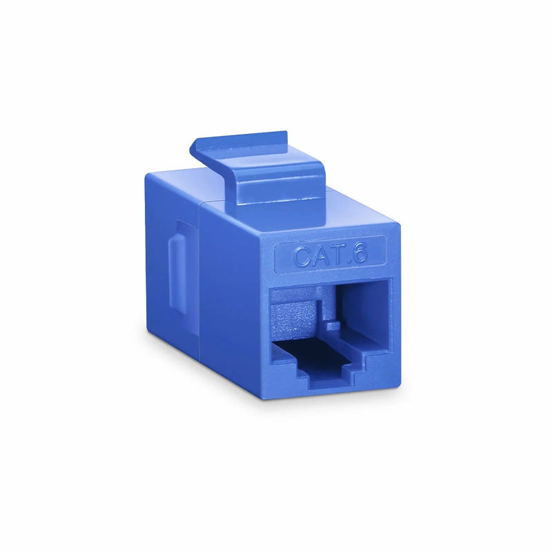 Cat6 Keystone RJ45 Coupler, Unshielded, Female to Female Insert Inline Coupler - Blue (12pcs/Pack)