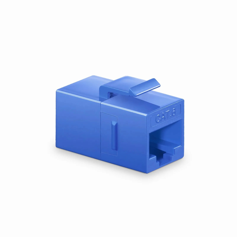 Cat6 Keystone RJ45 Coupler, Unshielded, Female to Female Insert Inline Coupler - Blue (12pcs/Pack)