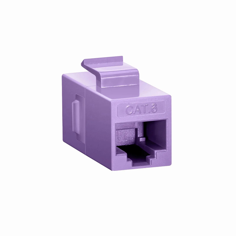 Cat6 Keystone RJ45 Coupler, Unshielded, Female to Female Insert Inline Coupler - Purple (12pcs/pack)