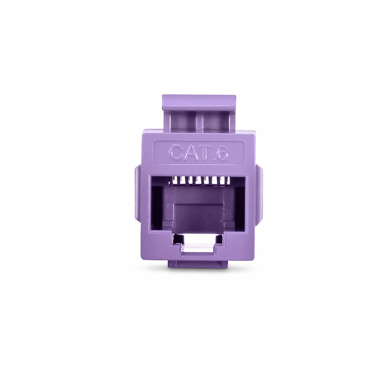 Cat6 Keystone RJ45 Coupler, Unshielded, Female to Female Insert Inline Coupler - Purple (12pcs/pack)
