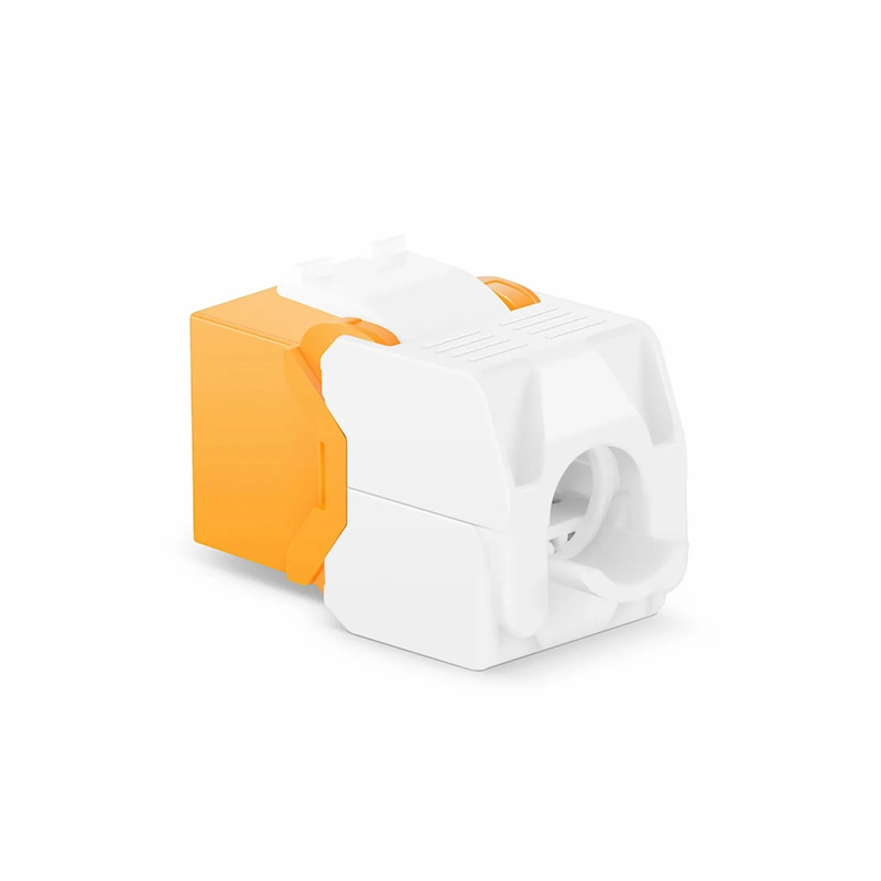 Cat6 RJ45 (8P8C) Unshielded Toolless Keystone Jack Module, Orange (10 pcs/Pack)