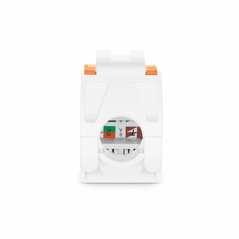 Cat6 RJ45 (8P8C) Unshielded Toolless Keystone Jack Module, Orange (10 pcs/Pack)