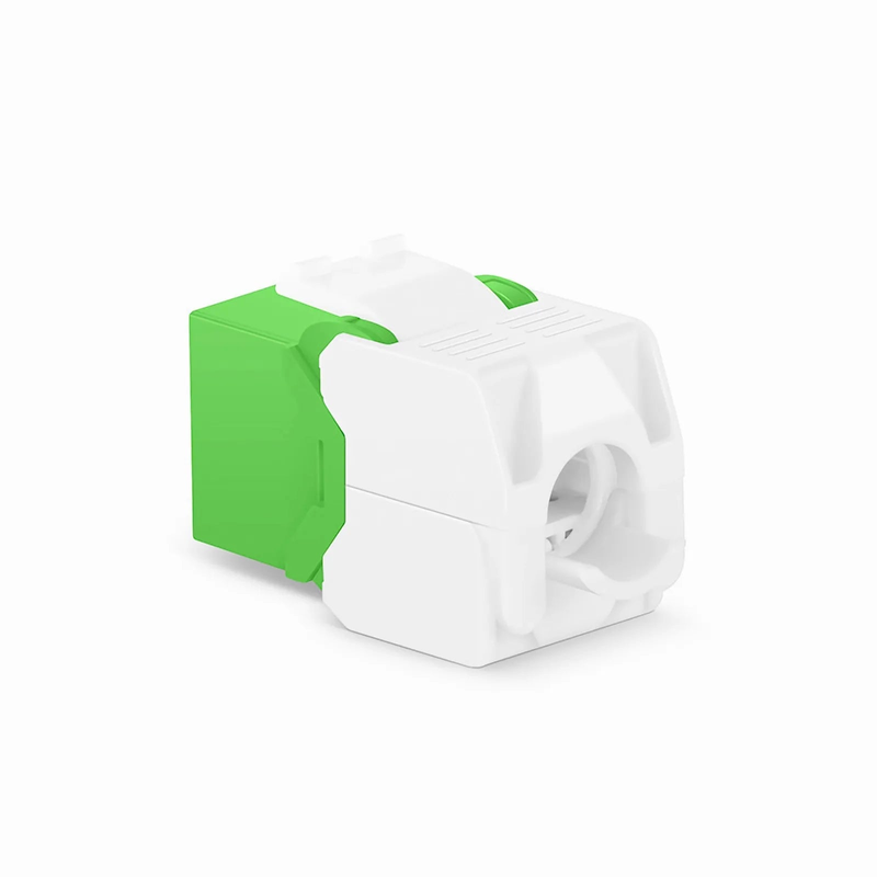 Cat6 RJ45 (8P8C) Unshielded Toolless Keystone Jack Module, Green (10 pcs/Pack)