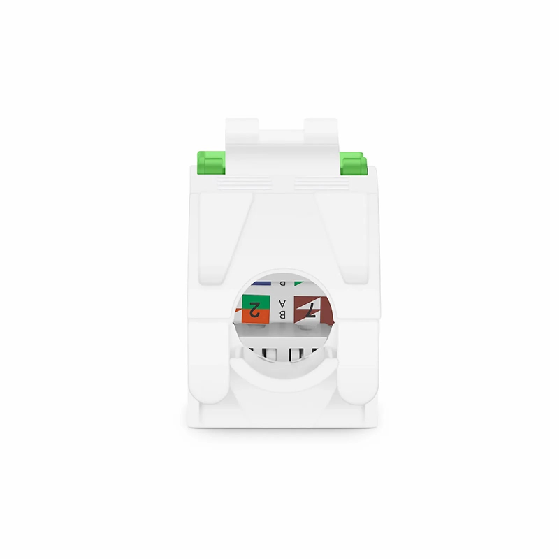 Cat6 RJ45 (8P8C) Unshielded Toolless Keystone Jack Module, Green (10 pcs/Pack)