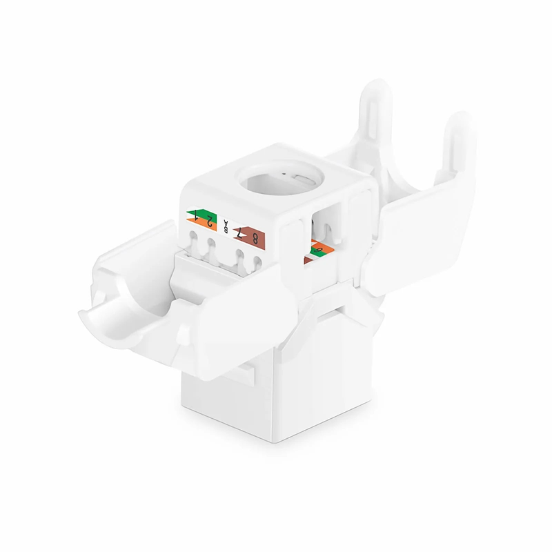 Cat6 RJ45 (8P8C) Unshielded Toolless Keystone Jack Module, White (10 pcs/Pack)
