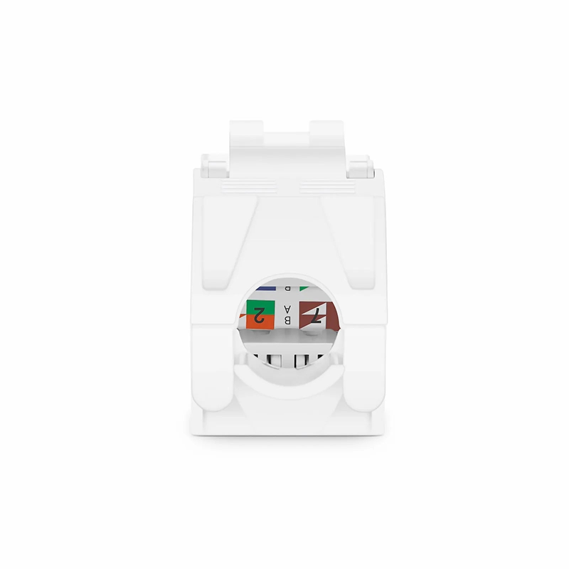 Cat6 RJ45 (8P8C) Unshielded Toolless Keystone Jack Module, White (10 pcs/Pack)