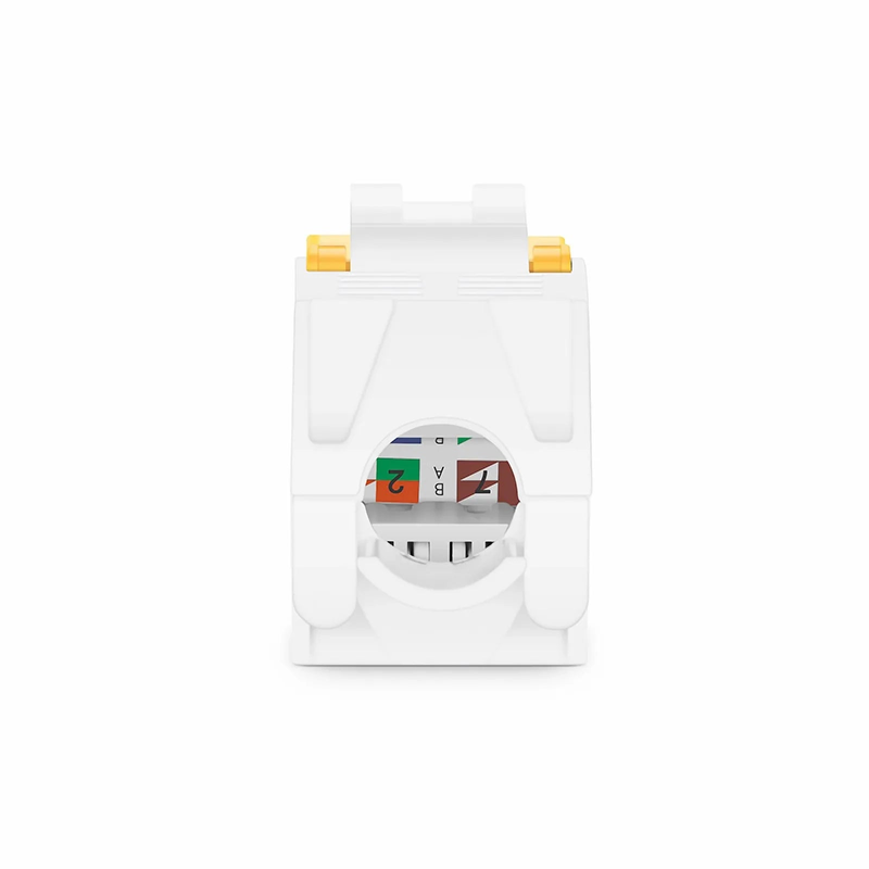 Cat6 RJ45 (8P8C) Unshielded Toolless Keystone Jack Module, Yellow (10 pcs/Pack)