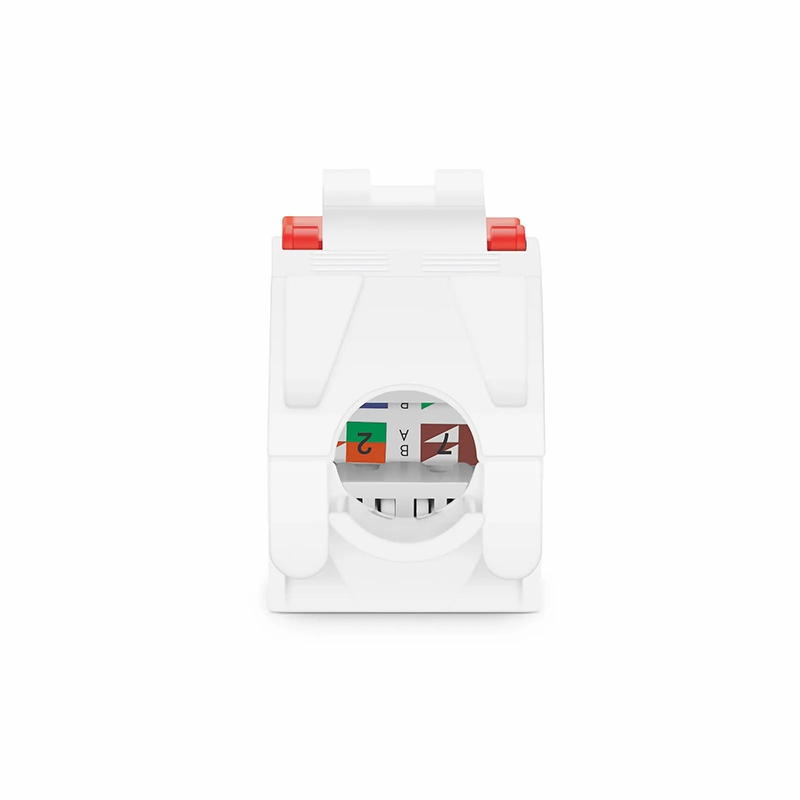 Cat6 RJ45 (8P8C) Unshielded Toolless Keystone Jack Module, Red (10 pcs/Pack)