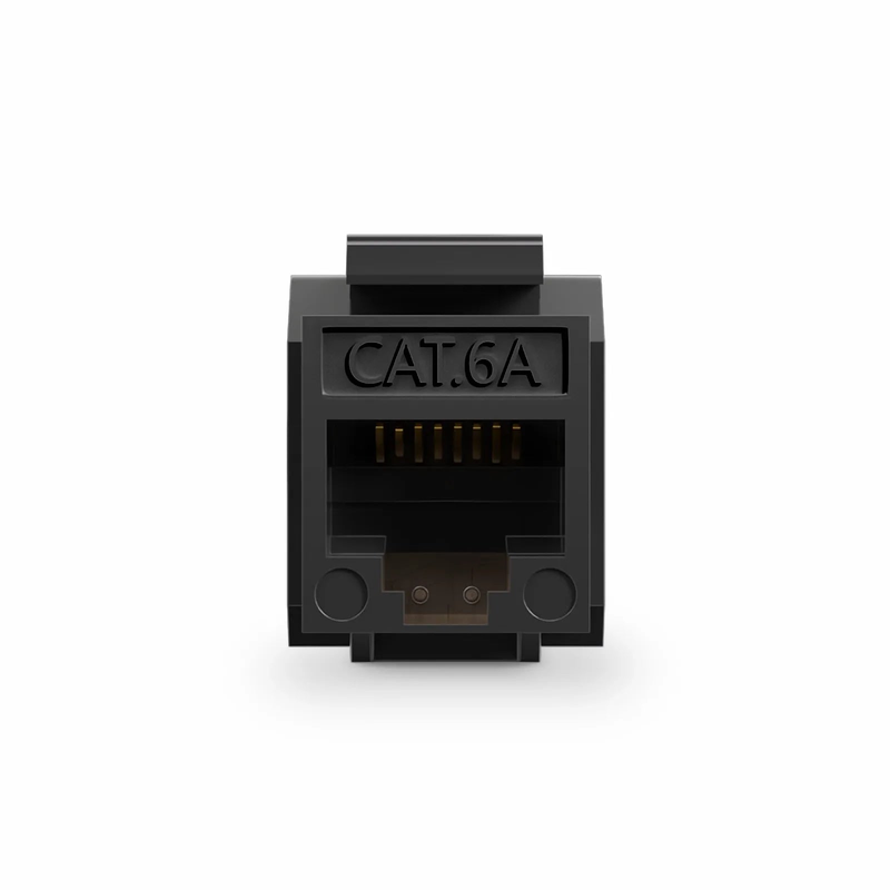 Cat6a RJ45 (8P8C) Unshielded Punch Down Keystone Jack Module, Black (10 pcs/Pack)
