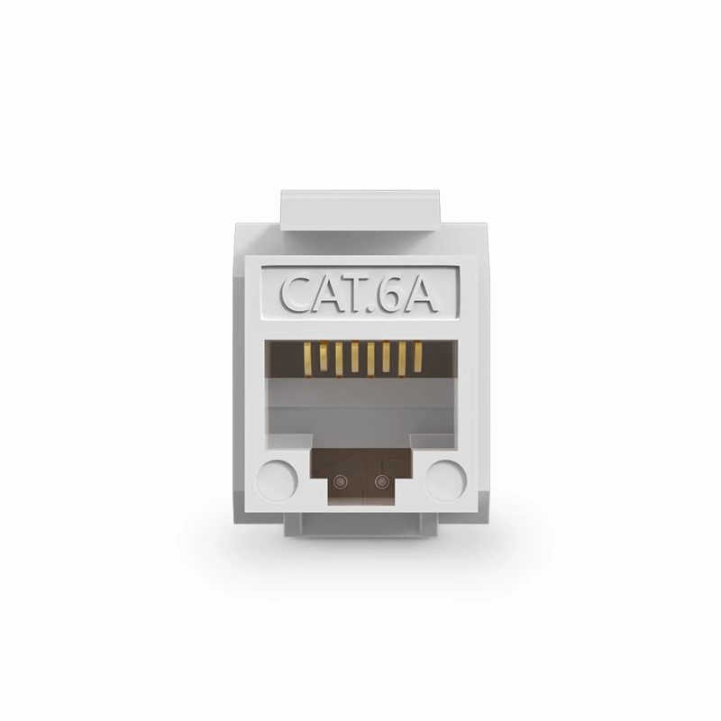 Cat6a RJ45 (8P8C) Unshielded Punch Down Keystone Jack Module, White (10 pcs/Pack)