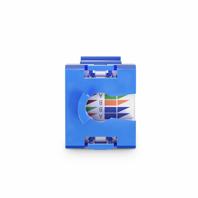 Cat6a RJ45 (8P8C) Unshielded Punch Down Keystone Jack Module, Blue (10 pcs/Pack)