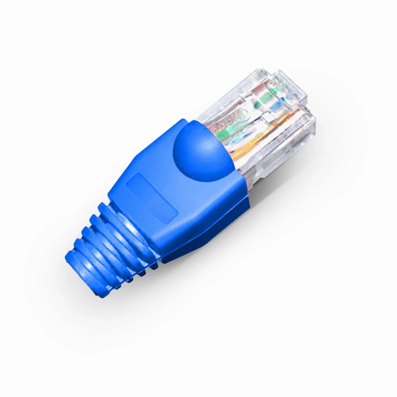 Cat6 RJ45 Strain Relief Boots, 6.0mm OD for Cat6 UTP 23~24AWG Ethernet Cables, Blue, 50PCS/Pack