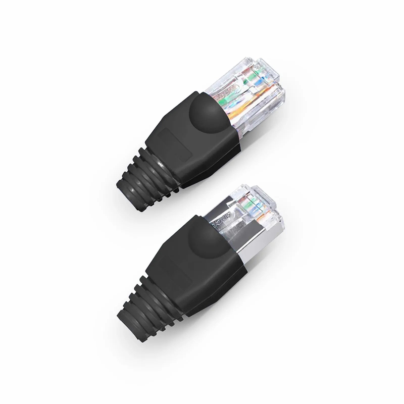 Cat5e/Cat6 RJ45 Strain Relief Boots, 5.5mm OD for Cat5e UTP 24AWG, Cat5e & Cat6 F/UTP 26AWG Ethernet Network Cable, Black, 50PCS/Pack