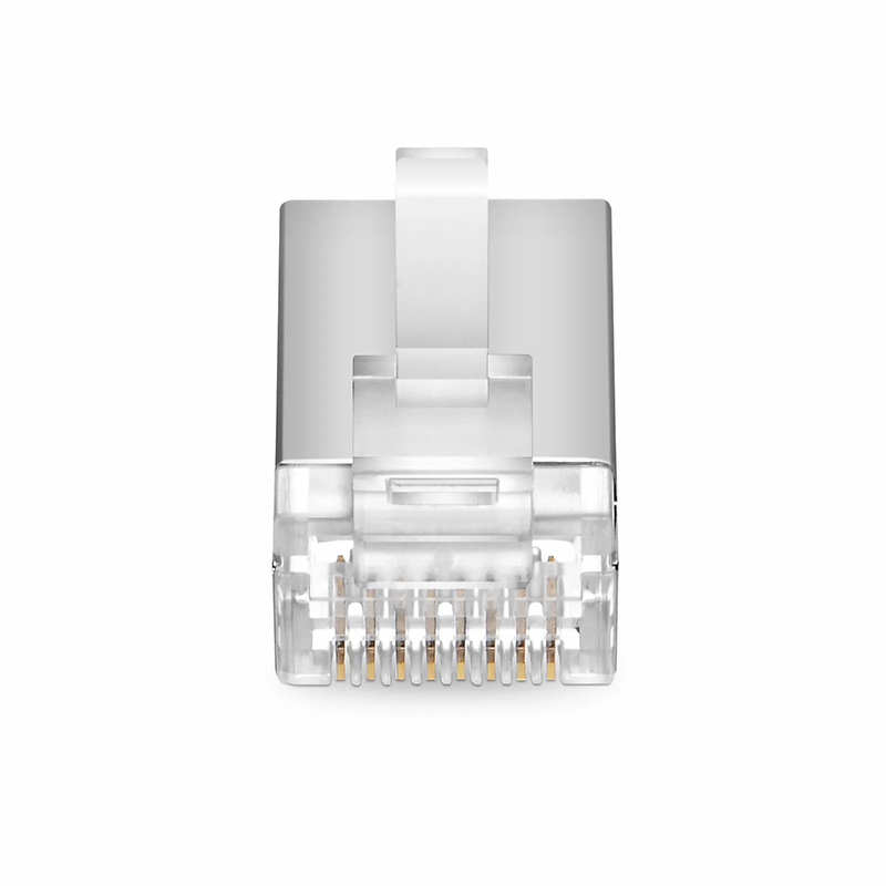 Cat5e RJ45 Standard Modular Plugs, Shielded Network Connectors for 24~26AWG Twisted Pair Solid or Stranded Cable (50/Pack)