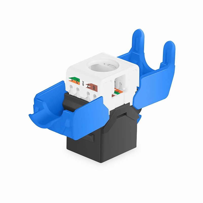 Cat6a RJ45 (8P8C) Unshielded Toolless Keystone Jack Module, Black (10 pcs/Pack)