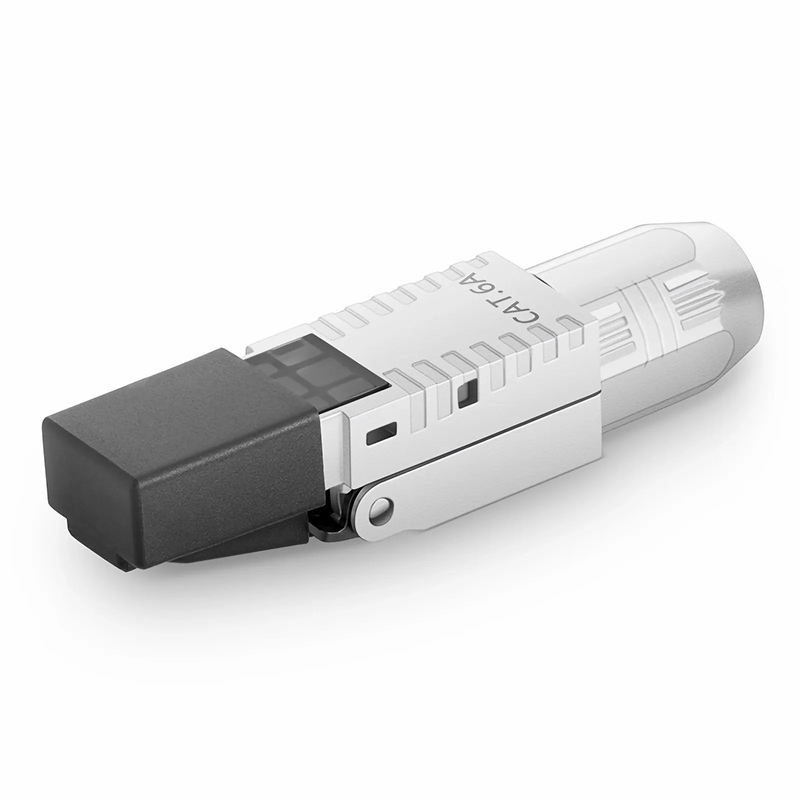 Cat5e/Cat6/Cat6a RJ45 Tool-Free Modular Plugs, Shielded Network Connectors for 23~26AWG Twisted Pair Solid or Stranded Cable (10/Pack)