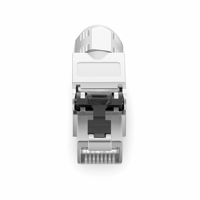 Cat5e/Cat6/Cat6a RJ45 Tool-Free Modular Plugs, Shielded Network Connectors for 23~26AWG Twisted Pair Solid or Stranded Cable (10/Pack)