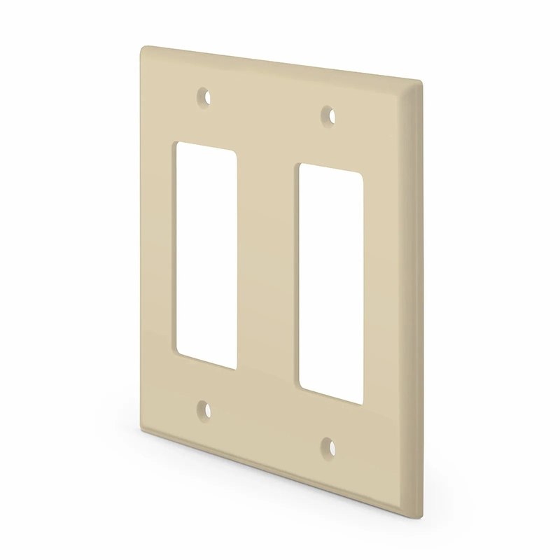 Dual Gang FFSystemâ„¢ Screwless Faceplate Frame, White, 4.87"x4.94"