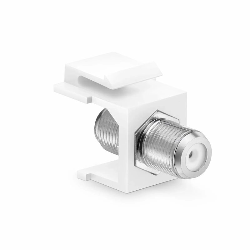 Feedthrough SyncEase F-Connector, Nickel-Plated, White Housing