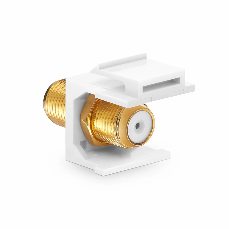 Feedthrough SyncEase F-Connector, Gold-Plated, White Housing