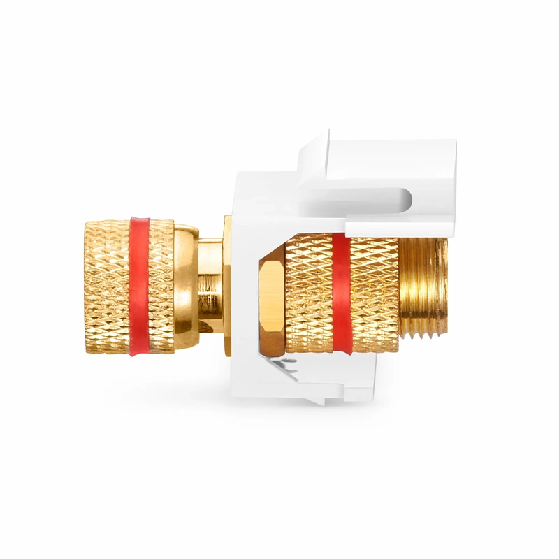 Binding Post SyncEase Coupler, Red Stripe, White Housing