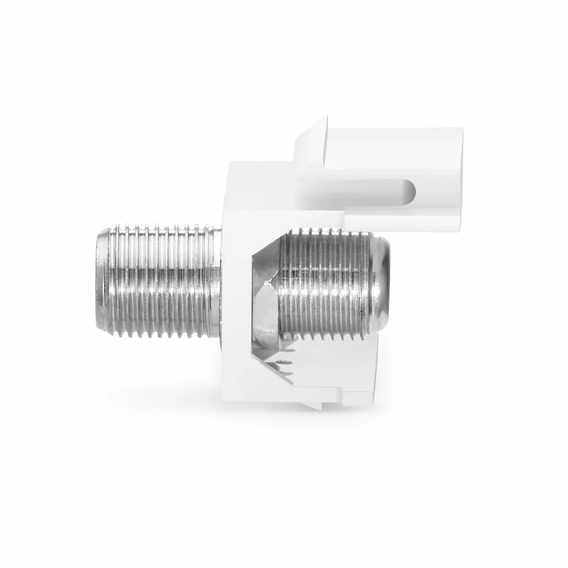 Feedthrough SyncEase F-Connector, Nickel-Plated, White Housing