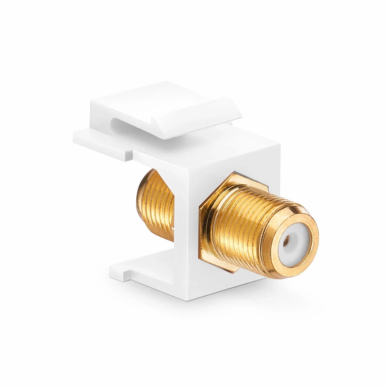 Feedthrough SyncEase F-Connector, Gold-Plated, White Housing