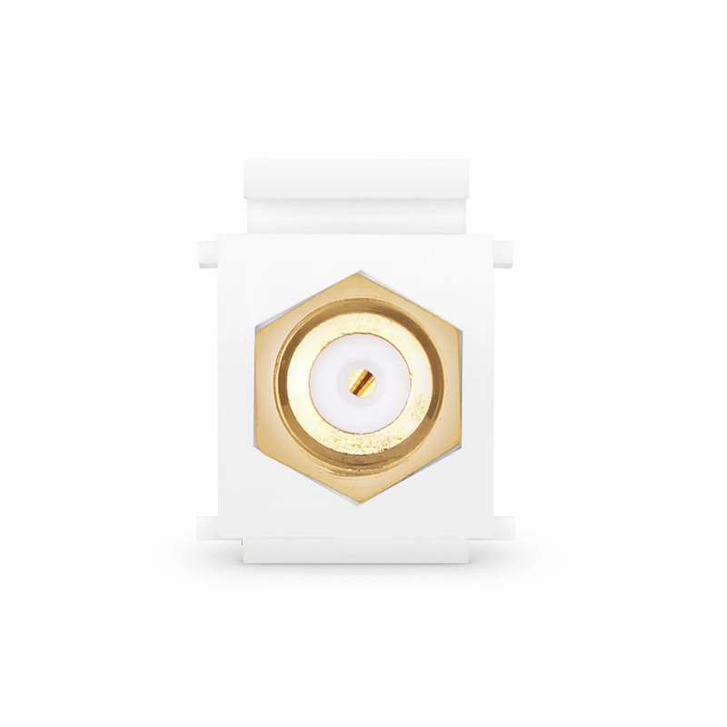 Feedthrough SyncEase F-Connector, Gold-Plated, White Housing