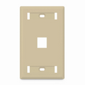 SyncEase Single Gang One Port Keystone Faceplate, Label Pockets, Ivory