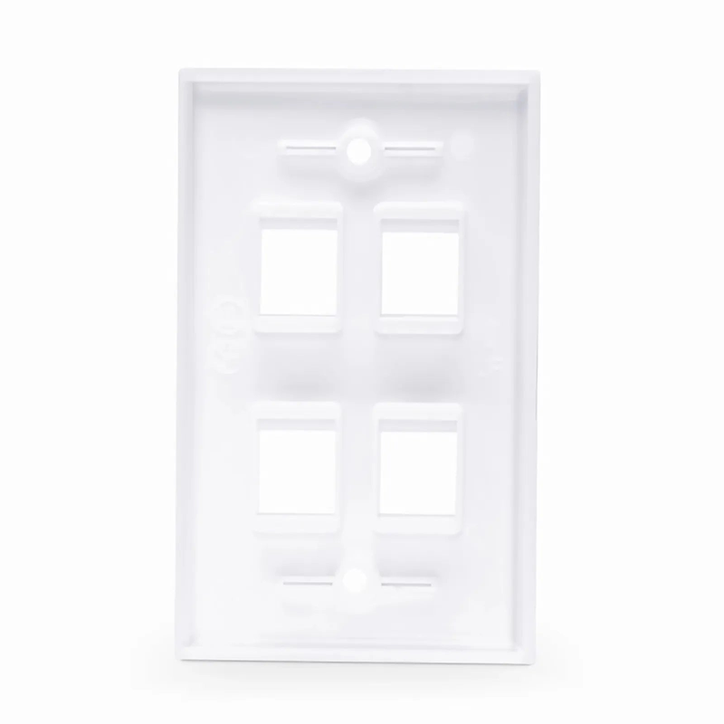 Four Ports Keystone Single Gang Wall Plate