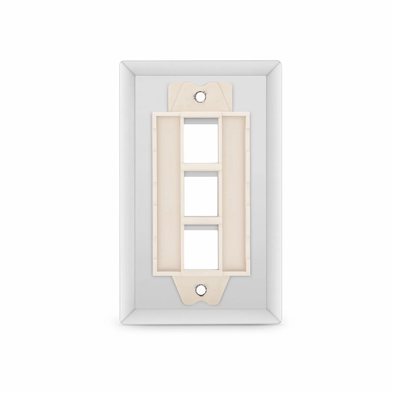 SyncEase Stainless Steel Three Port Keystone Single Gang Wall Plate