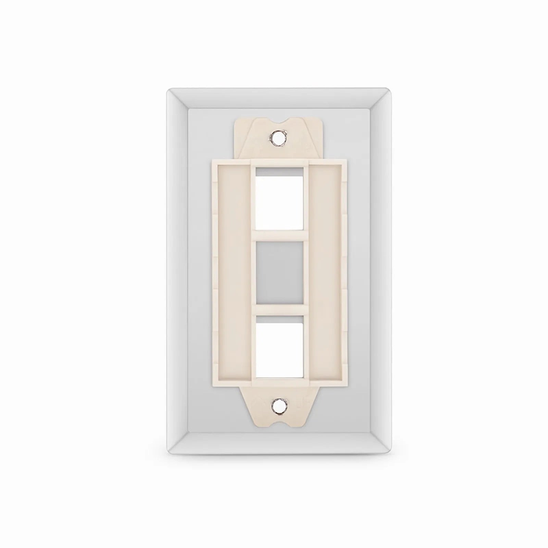 SyncEase Stainless Steel Two Port Keystone Single Gang Wall Plate