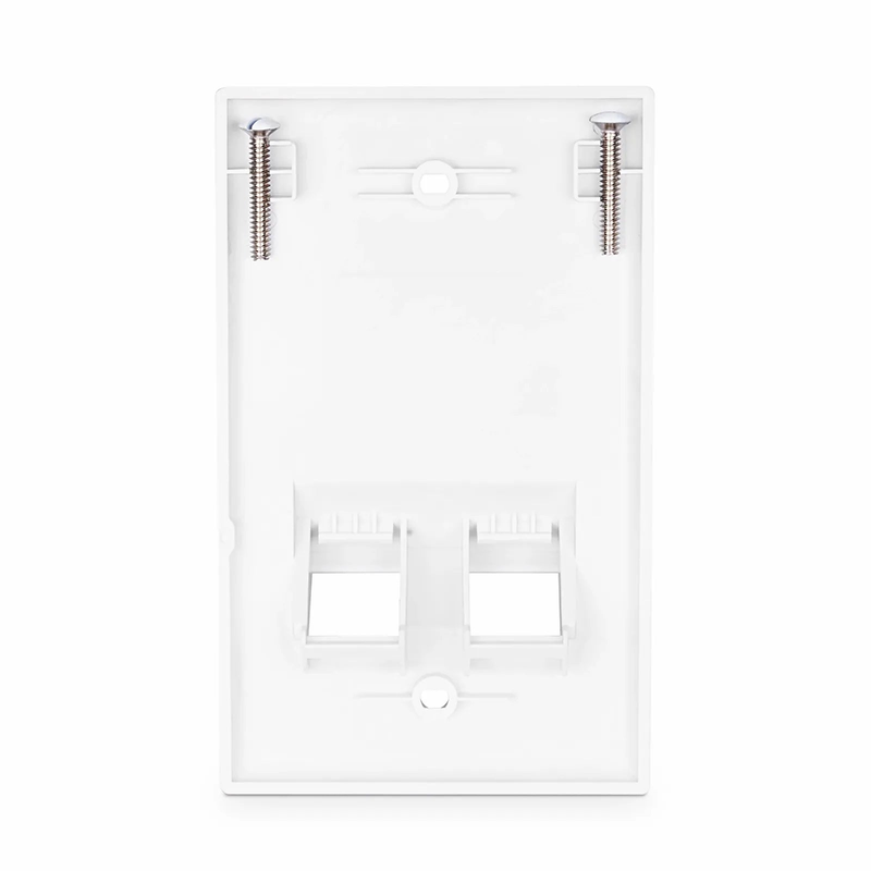 SyncEase Two Port Keystone Single Gang Wall Plate, White
