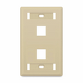 SyncEase Single Gang Two Port Keystone Faceplate, Label Pockets, Ivory