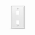 SyncEase Stainless Steel Two Port Keystone Single Gang Wall Plate