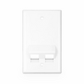 SyncEase Two Port Keystone Single Gang Wall Plate, White